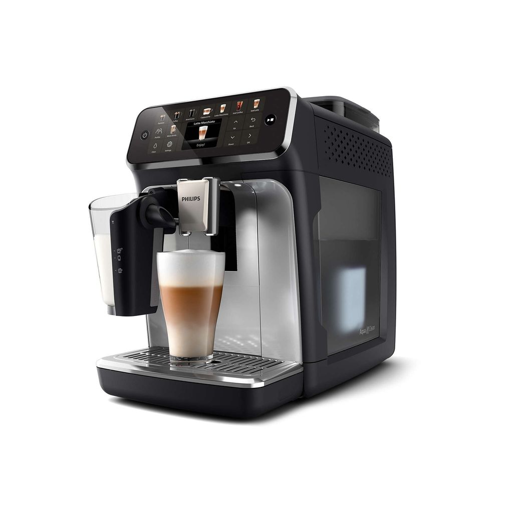 Espressomaschine Series 5500 EP5546/70 – LatteGo Milchsystem, 20 Heiße und Kalte Kaffeespezialitäten, Mit SilentBrew, QuickStart, Schwarz/Silber
