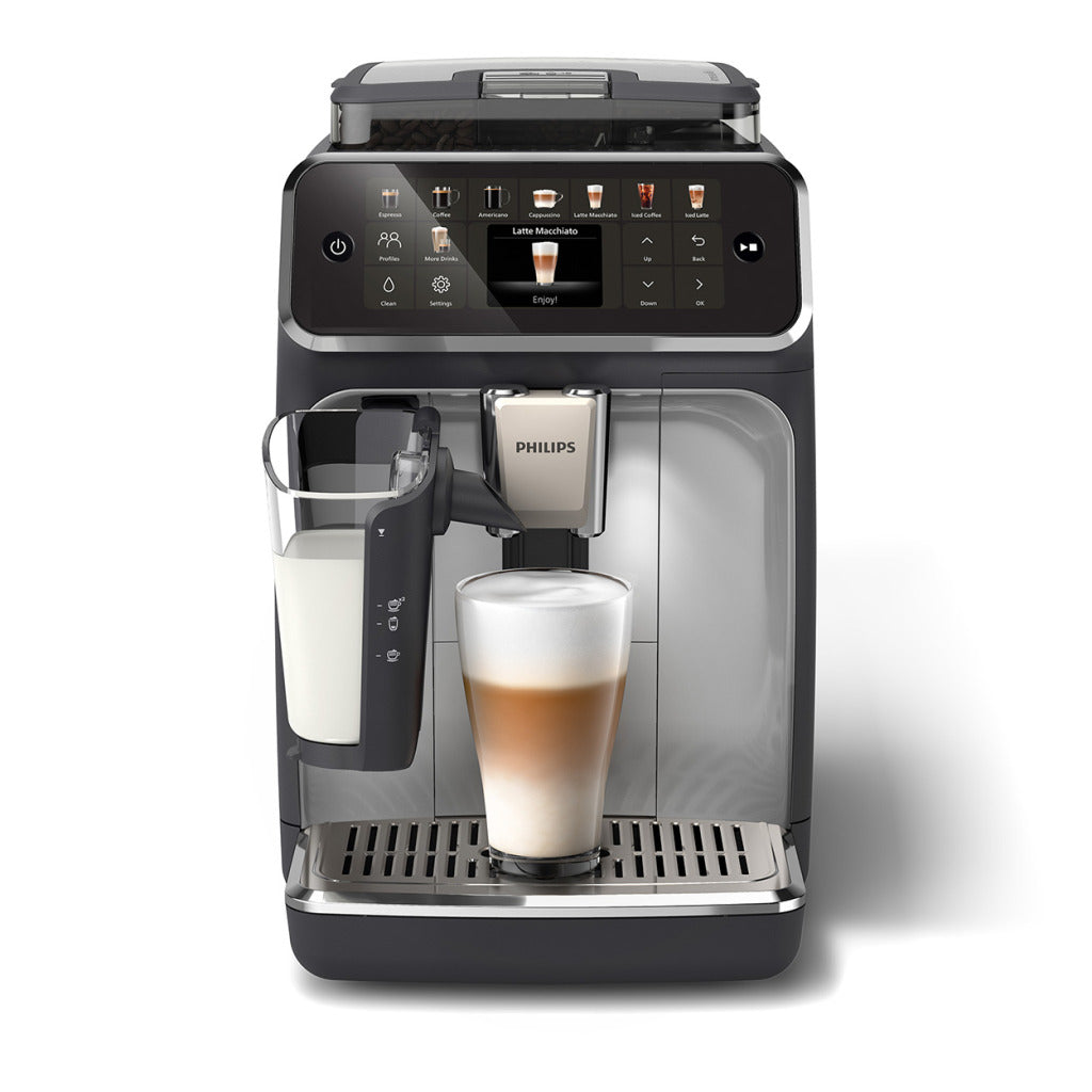 Espressomaschine Series 5500 EP5546/70 – LatteGo Milchsystem, 20 Heiße und Kalte Kaffeespezialitäten, Mit SilentBrew, QuickStart, Schwarz/Silber